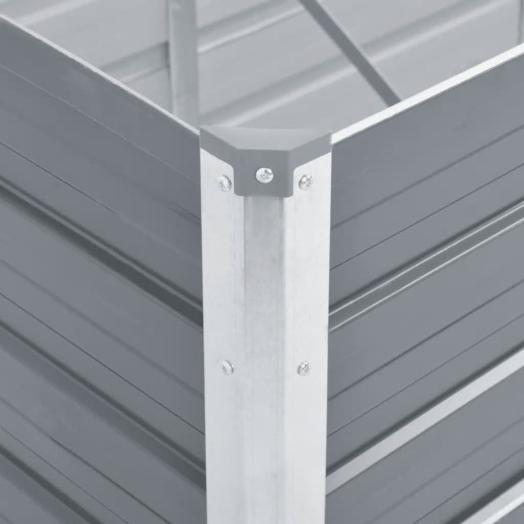 Arriate De Jardín De Acero Galvanizado Gris 400x80x77 Cm_5