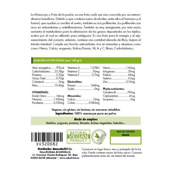 Maracuyá premium en polvo Salud Viva 125 g
