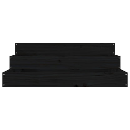 Jardinera De Madera Maciza De Pino Negro 78x78x27 Cm_3