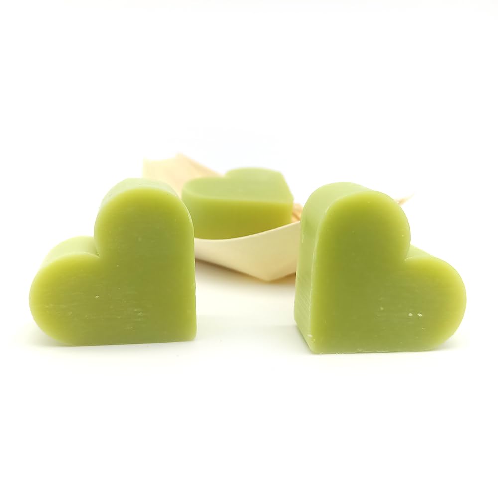 50 Jabones Aromáticos Con Forma De Corazón - Detalle Para Invitados De Eventos - Jabón Glicerina Con Aroma A Té Verde_4