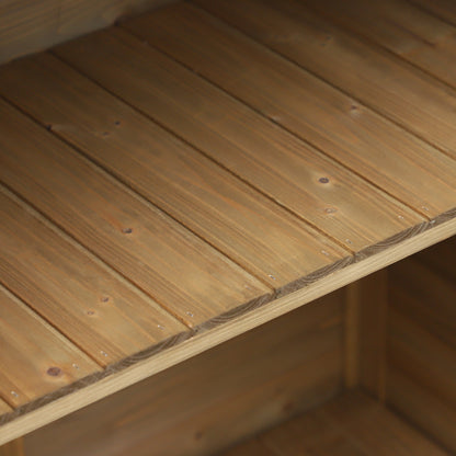 Cobertizo De Almacenamiento De Madera Outsunny 87x46,5x96,5cm Natural_3