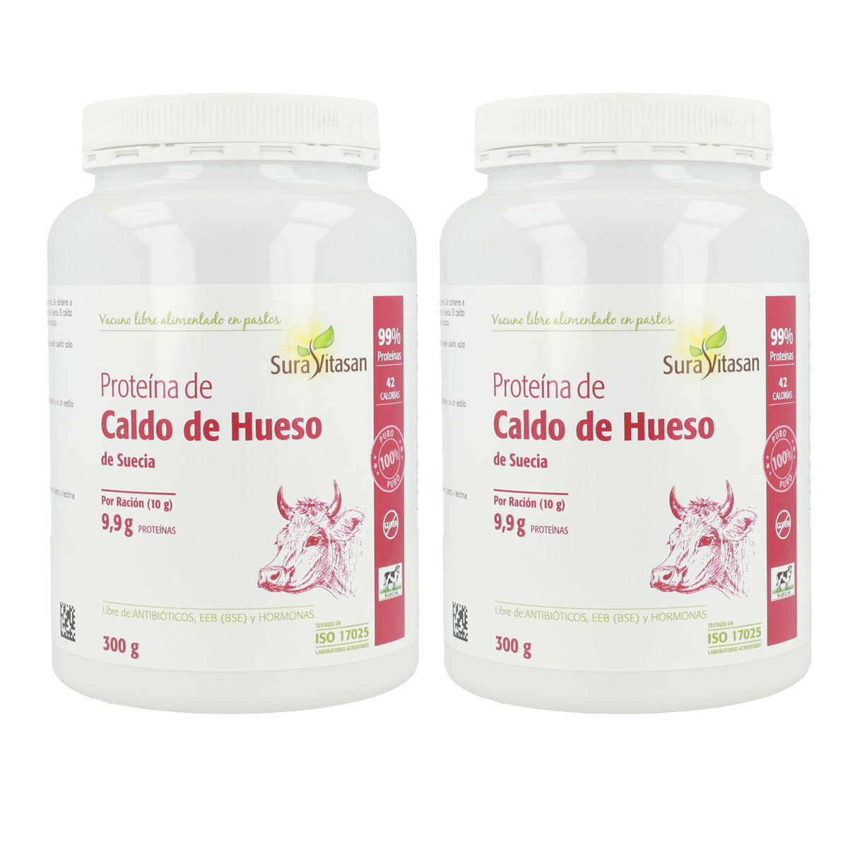 Pack 2x Proteína de caldo de hueso, Sura Vitasan, 300 g