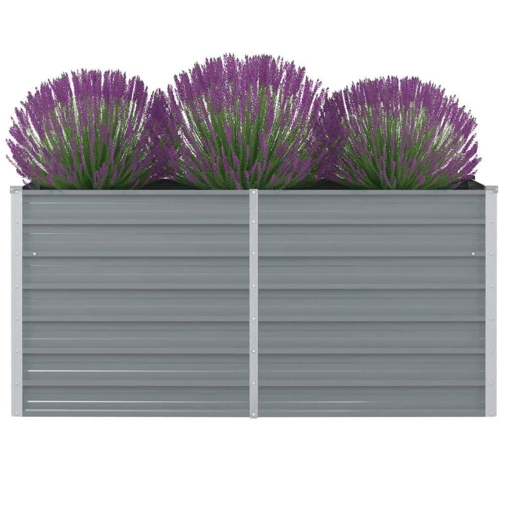 Jardinera Elevada 160x80x77 Cm Acero Galvanizado Gris_1