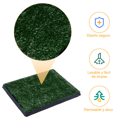 Pawhut Inodoro De Bandeja Perro Césped De Entrenamiento Lavable 51x63x6cm_4