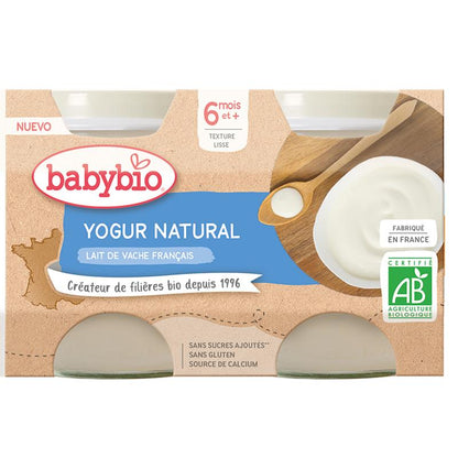 Yogur Natural con Leche de Vaca Ecológica, 2x130gr. Babybio