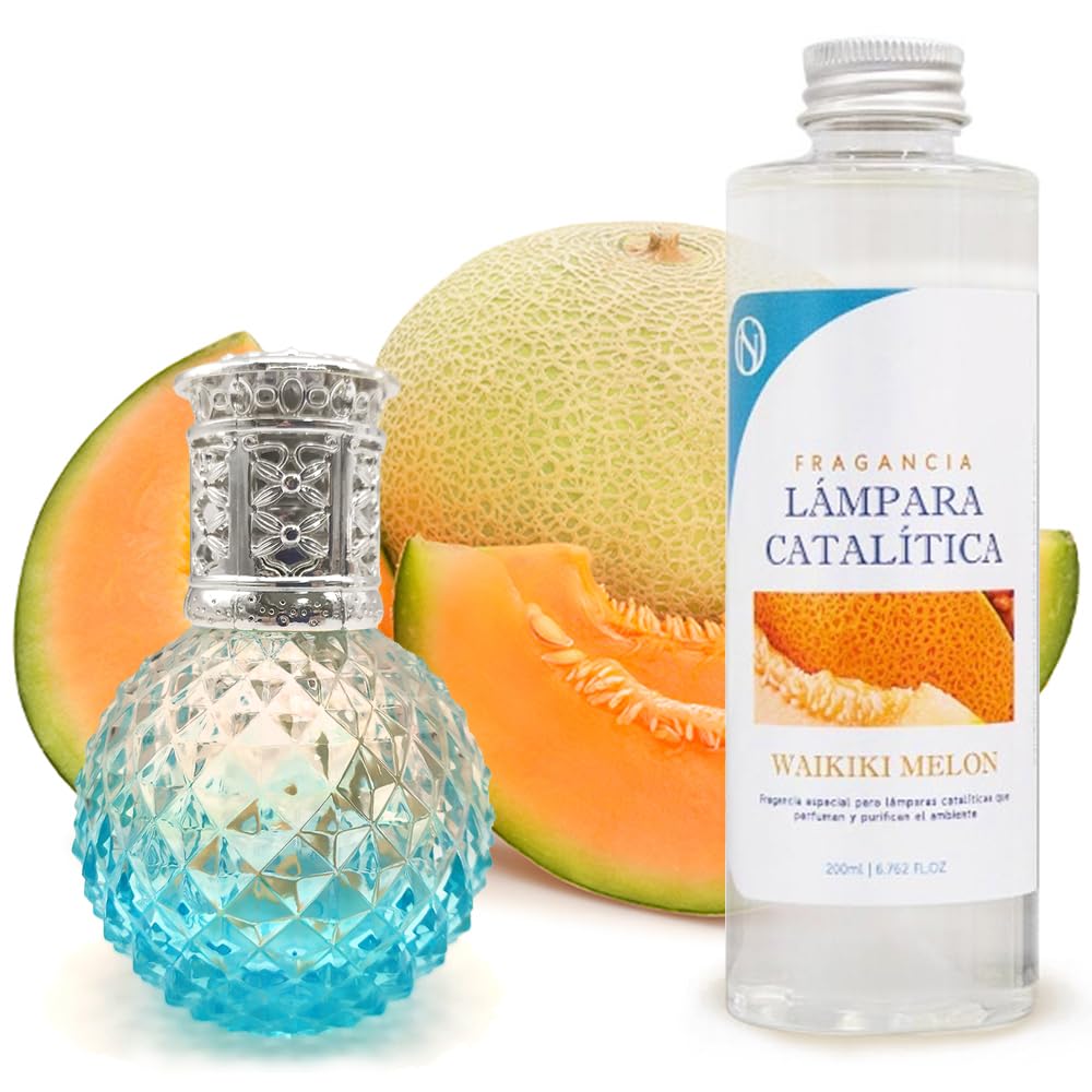 Lámpara Catalítica Blue Diamonds + Aroma Waikiki Melon 200 Ml - Elimina Malos Olores, Impurezas Y Perfuma_0