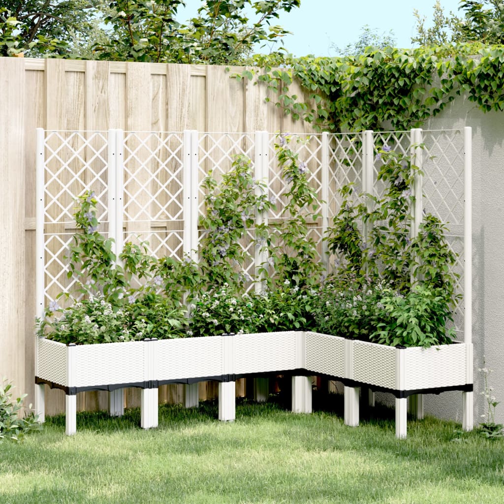 Jardinera Con Enrejado Pp Blanco 160x120x142 Cm_1