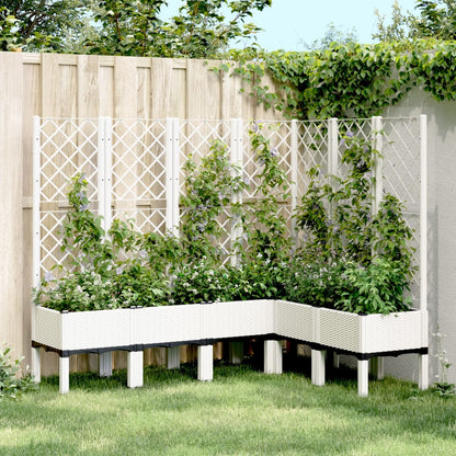 Jardinera Con Enrejado Pp Blanco 160x120x142 Cm_1