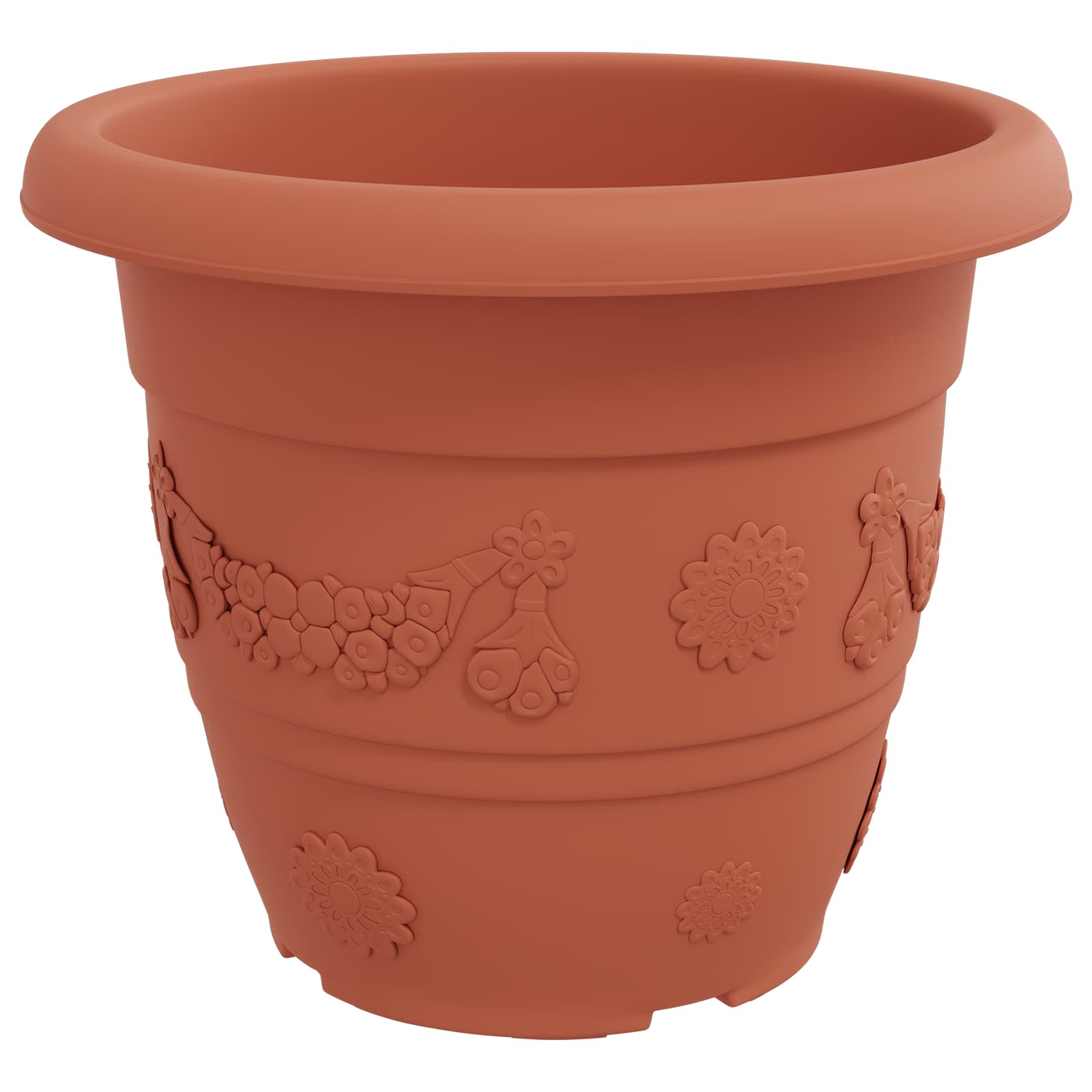 Macetas 24 Pcs Rojo Ladrillo Ø 34 X 28 Cm Plástico_5