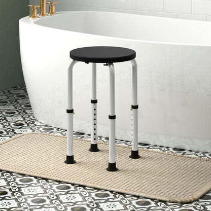 Taburete De Ducha Homcom Aluminio, Pe Negro 32.2x41x54 Cm_1