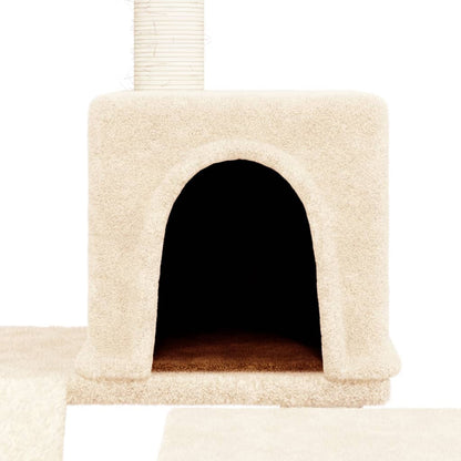 Rascador Para Gatos Con Postes De Sisal Color Crema 82 Cm_5