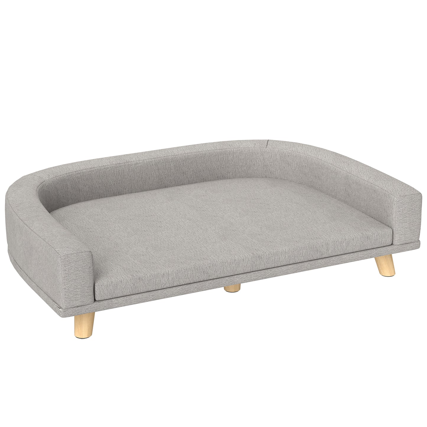 Pawhut Sofá Para Perros Grandes Con Cojín Lavable 98x67x25 Cm Gris Claro_0
