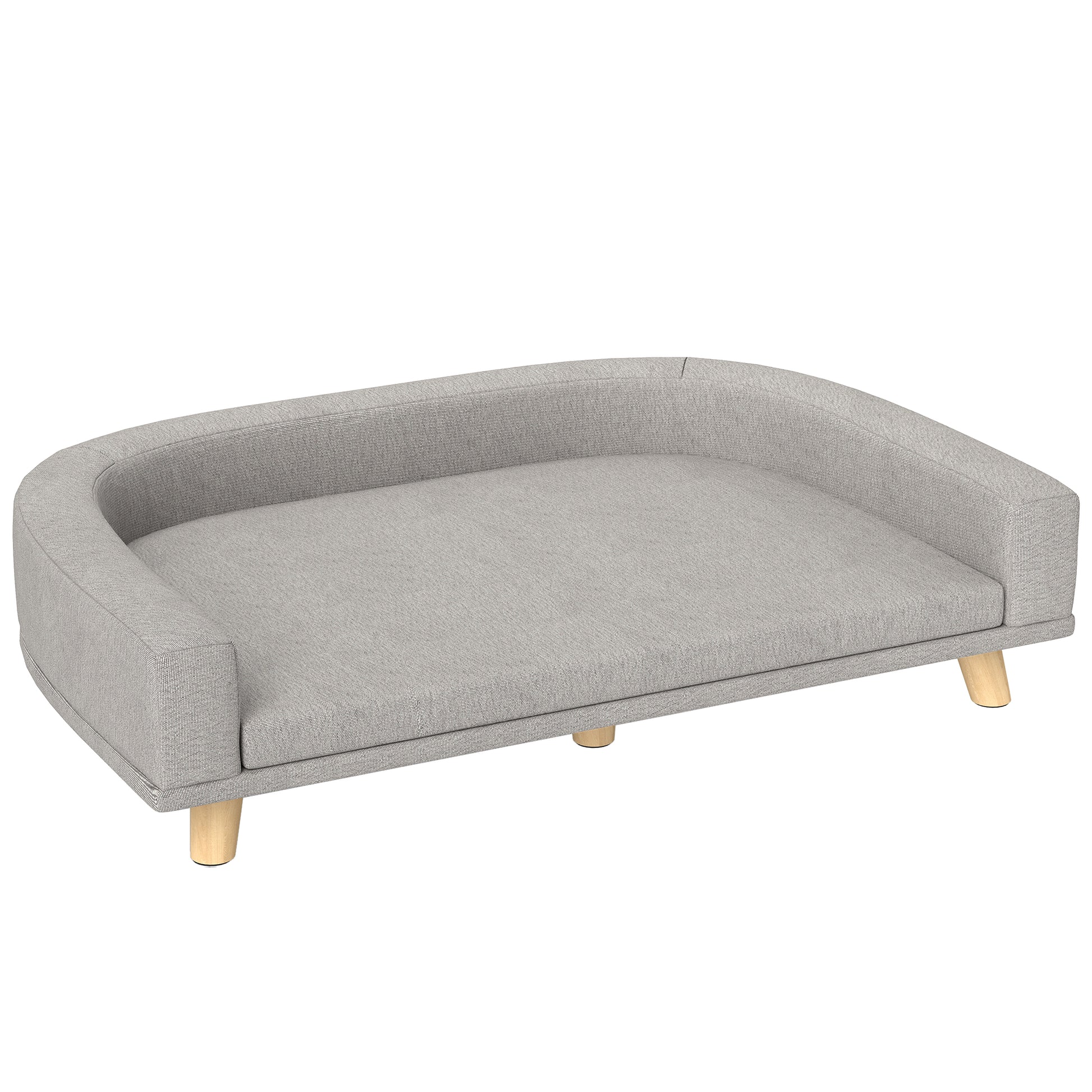 Pawhut Sofá Para Perros Grandes Con Cojín Lavable 98x67x25 Cm Gris Claro_0