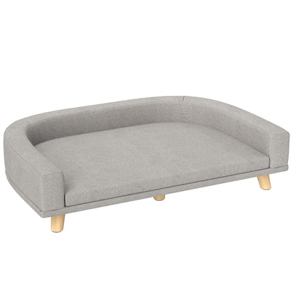 Pawhut Sofá Para Perros Grandes Con Cojín Lavable 98x67x25 Cm Gris Claro_0