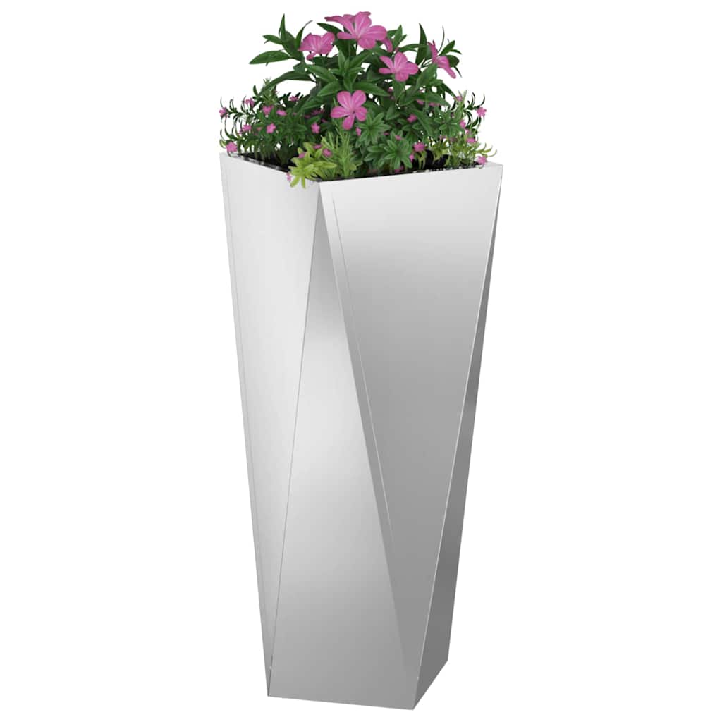 Jardinera Plateado 30 X 30 X 75 Cm Acero Galvanizado_2