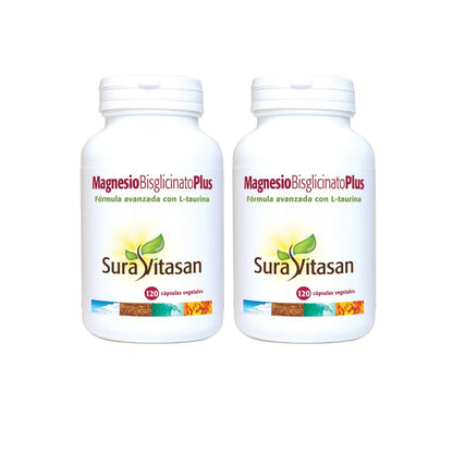 Pack 2x Magnesio Bisglicinato Plus 120 cápsulas Sura Vitasan