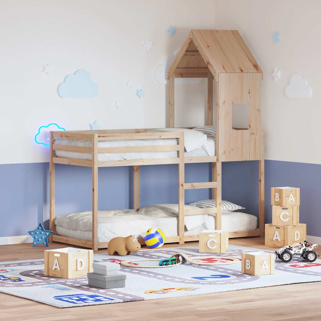 Techo De Cama Infantil Madera Maciza Pino 60x99x139,5 Cm_1