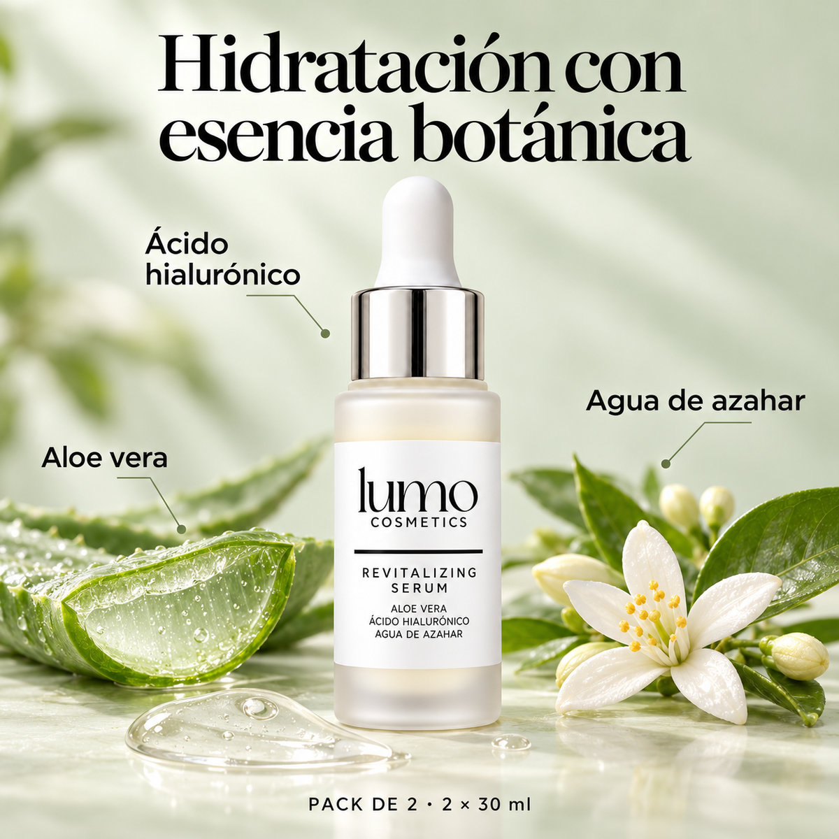 Sérum Ácido Hialurónico 30 ml | Hidratante Facial Natural con Aloe Vera y Agua de Azahar_1