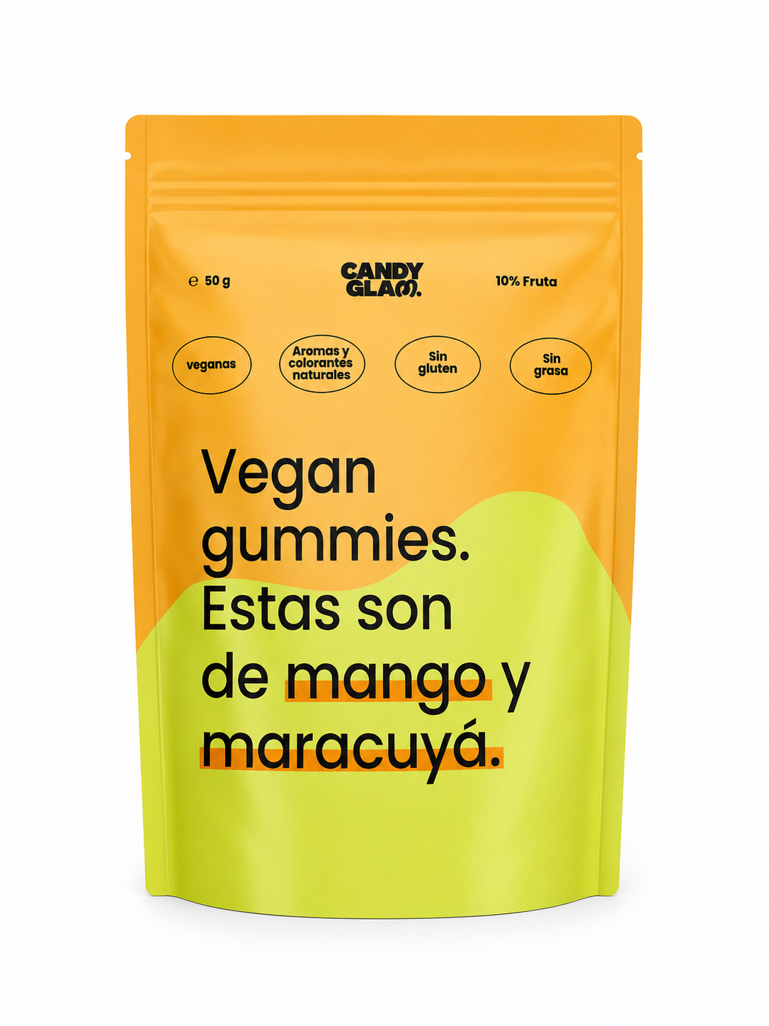 Gummies Veganas Sabor Mango Y Maracuyá Pack 5 Bolsas - Snack Dulce Natural Sin Gluten_0
