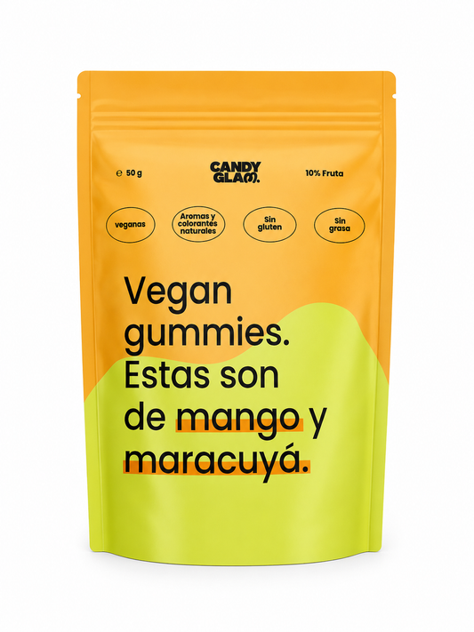 Gummies Veganas Sabor Mango Y Maracuyá Pack 5 Bolsas - Snack Dulce Natural Sin Gluten_0