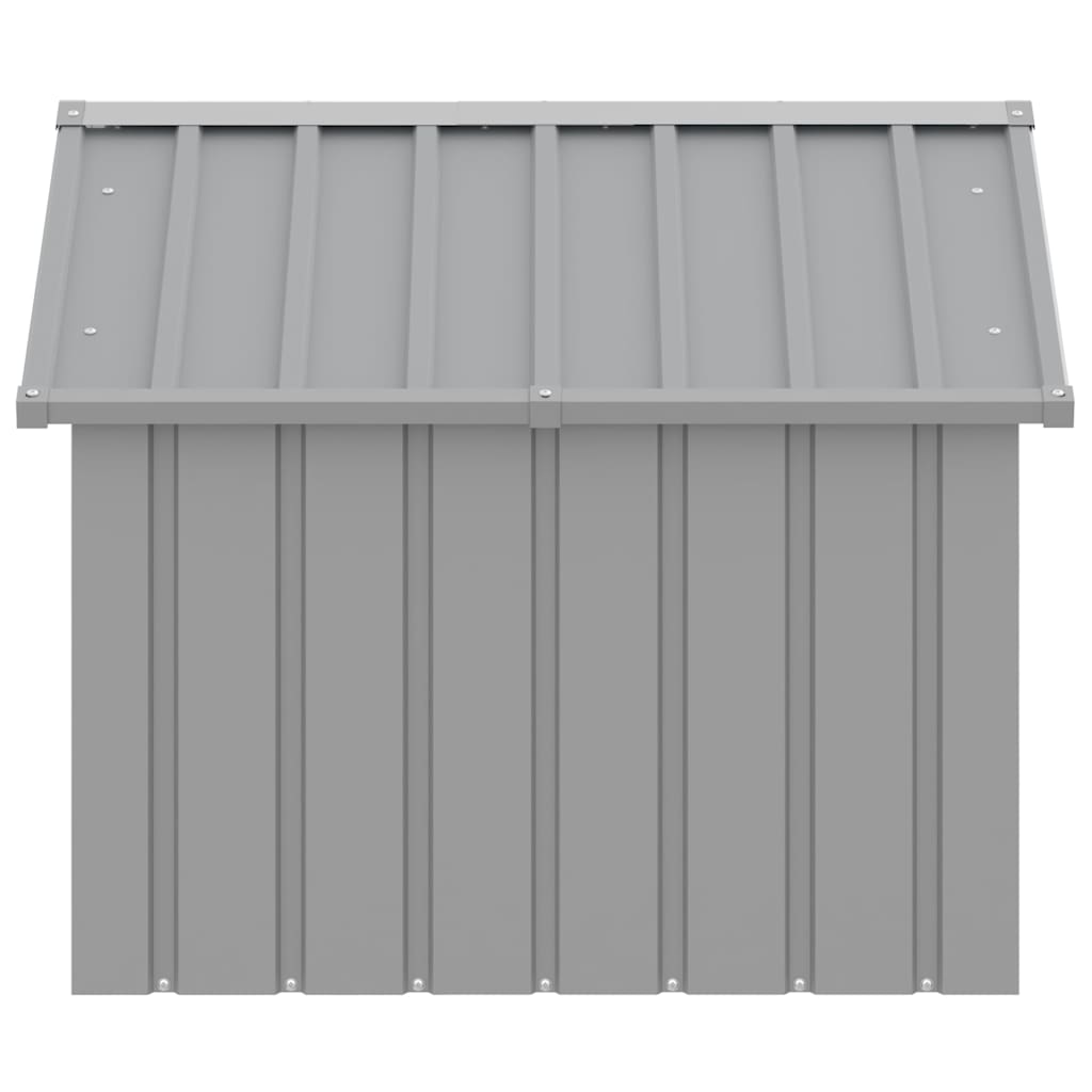 Casa Para Perros Acero Galvanizado Gris 116,5x153x81,5 Cm_5