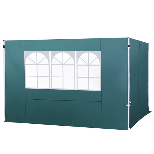 2 Paredes Parte Laterales De Carpa Plegable Outsunny Verde 300x200 Cm_0