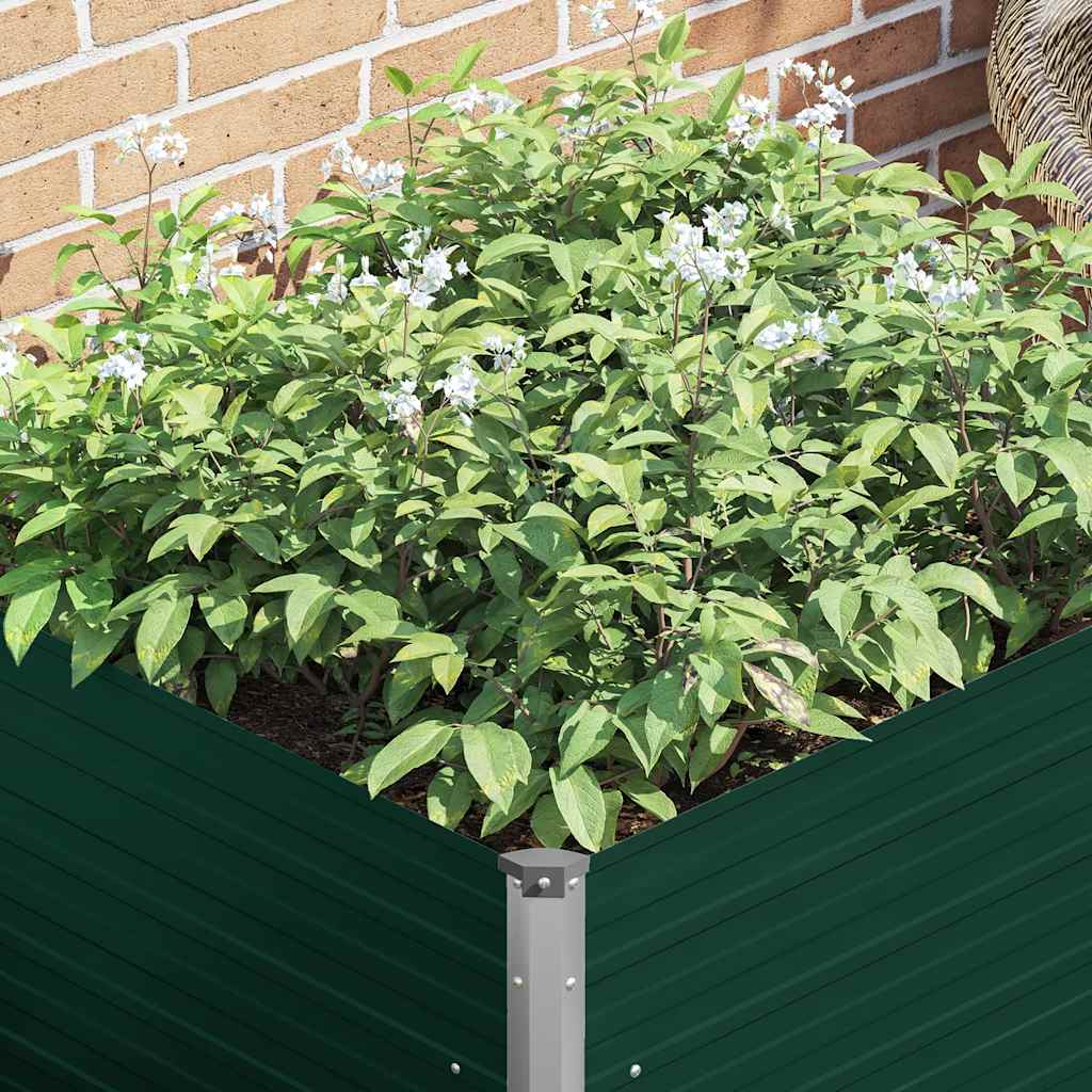 Jardinera Elevada De Acero Galvanizado Verde 100x100x77 Cm_3