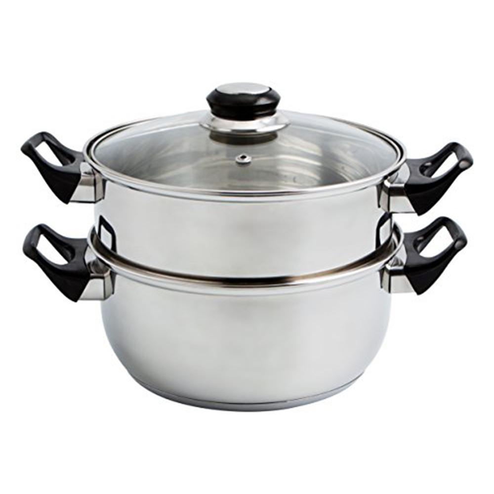 Cacerola Vapor Inoxidable Tapa Vidrio 22 Cm_0