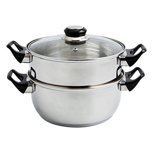 Cacerola Vapor Inoxidable Tapa Vidrio 22 Cm_0