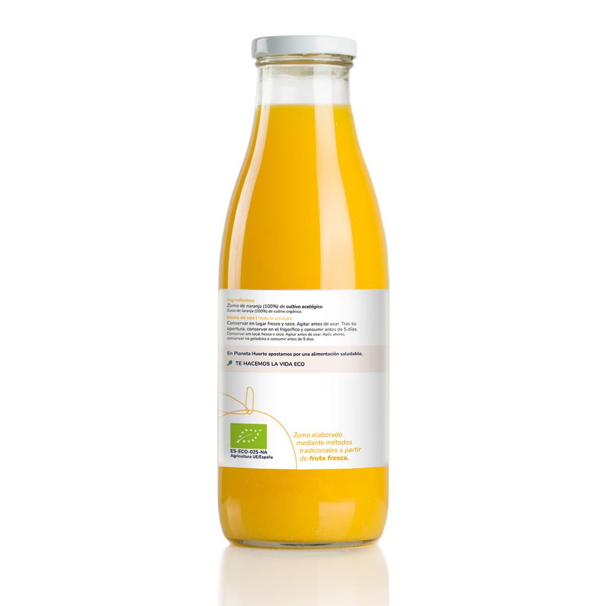 Zumo de Naranja 100% fruta exprimida Eco Planeta Huerto 750ml