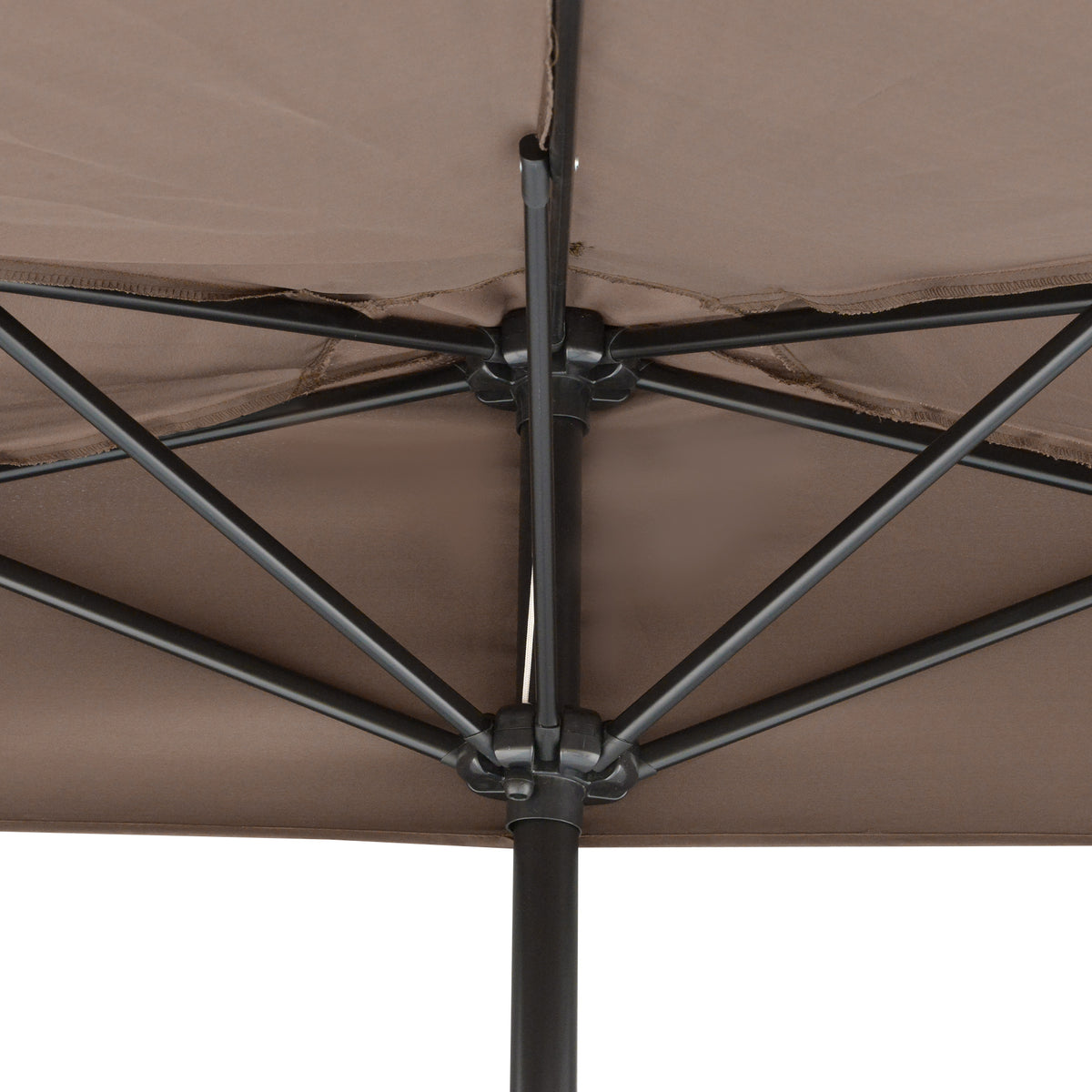 Outsunny Sombrilla Parasol Jardín Con Manivela Semicircular Exterior 269x138x236_3