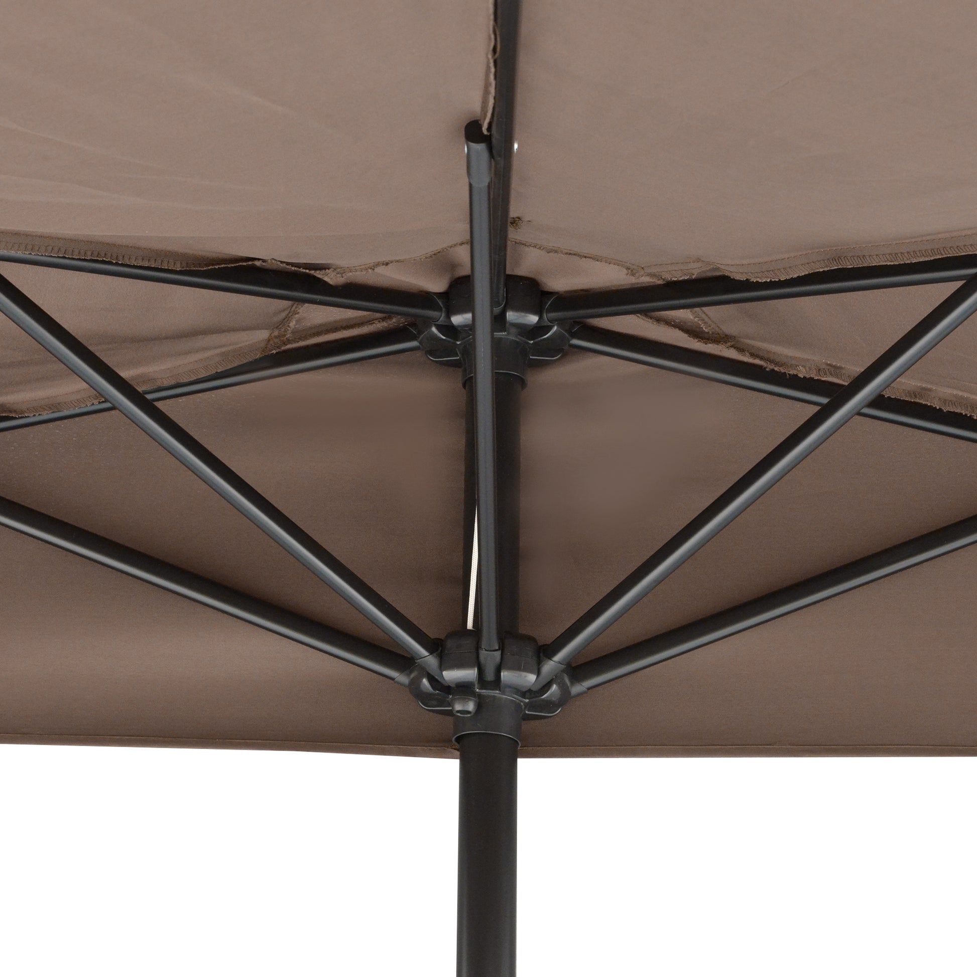 Outsunny Sombrilla Parasol Jardín Con Manivela Semicircular Exterior 269x138x236_3