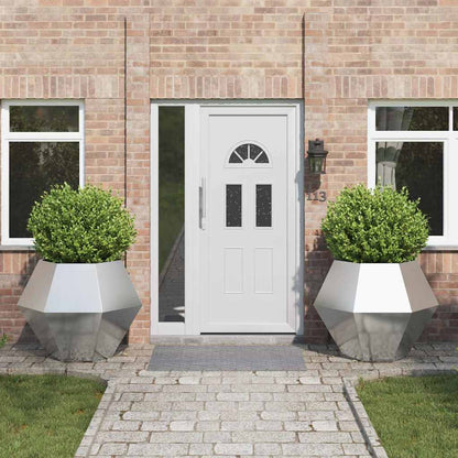 Jardinera 2 Pcs Plateado 100 X 100 X 80 Cm Acero Inoxidable_1