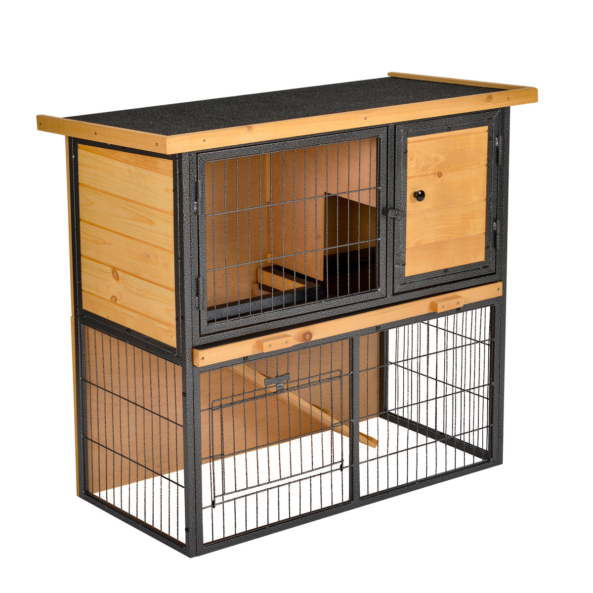Conejera De Exterior De Madera Pawhut Multicolor 89,5x45x81 Cm_0