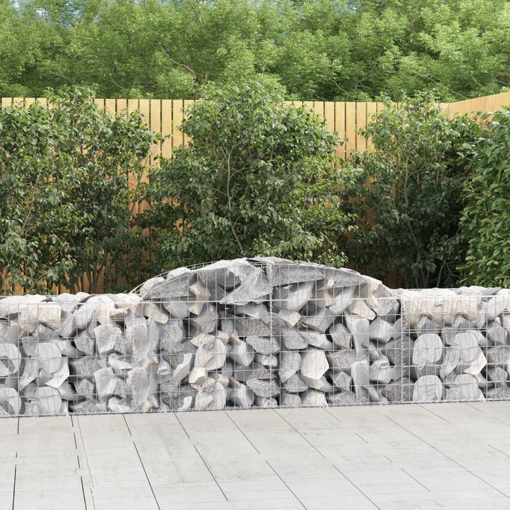 Cestas Gaviones 2 Uds Forma De Arco Hierro 300x50x60/80 Cm_1