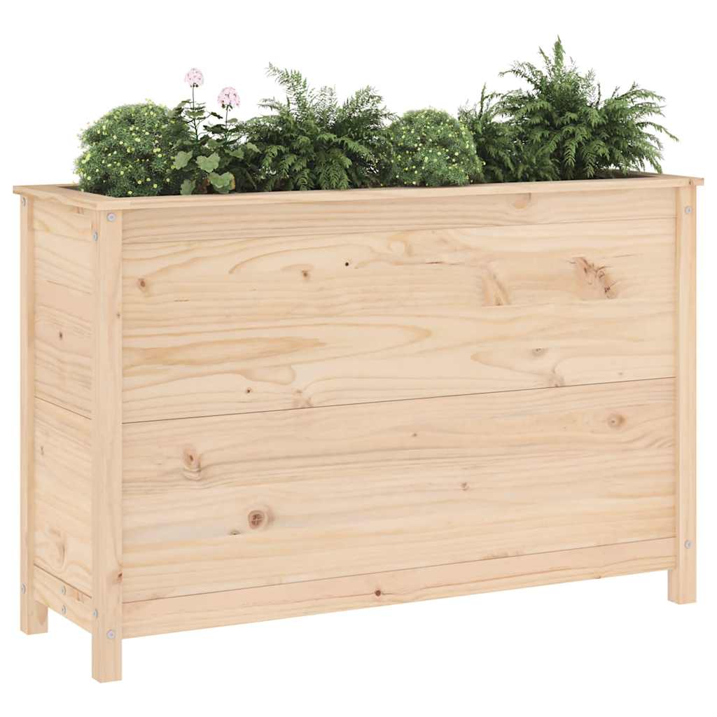 Arriate Elevado De Jardín Madera Maciza De Pino 119,5x40x78 Cm_2