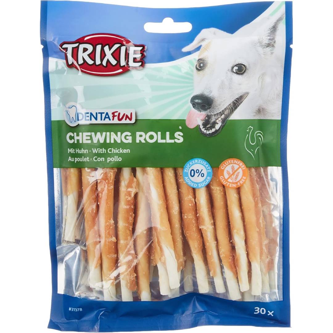 Trixie 30 Rollitos con pollo Denta Fun 12 cm