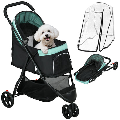 Pawhut Carrito Para Perros Plegable Con Cesta De Almacenaje 80,5x51,5x100 Cm_0