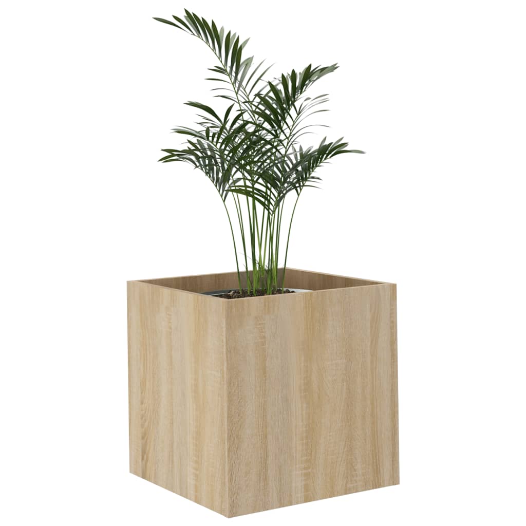 Jardinera Roble Sonoma 40x40x40 Cm Madera De Ingeniería_3