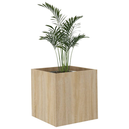 Jardinera Roble Sonoma 40x40x40 Cm Madera De Ingeniería_3
