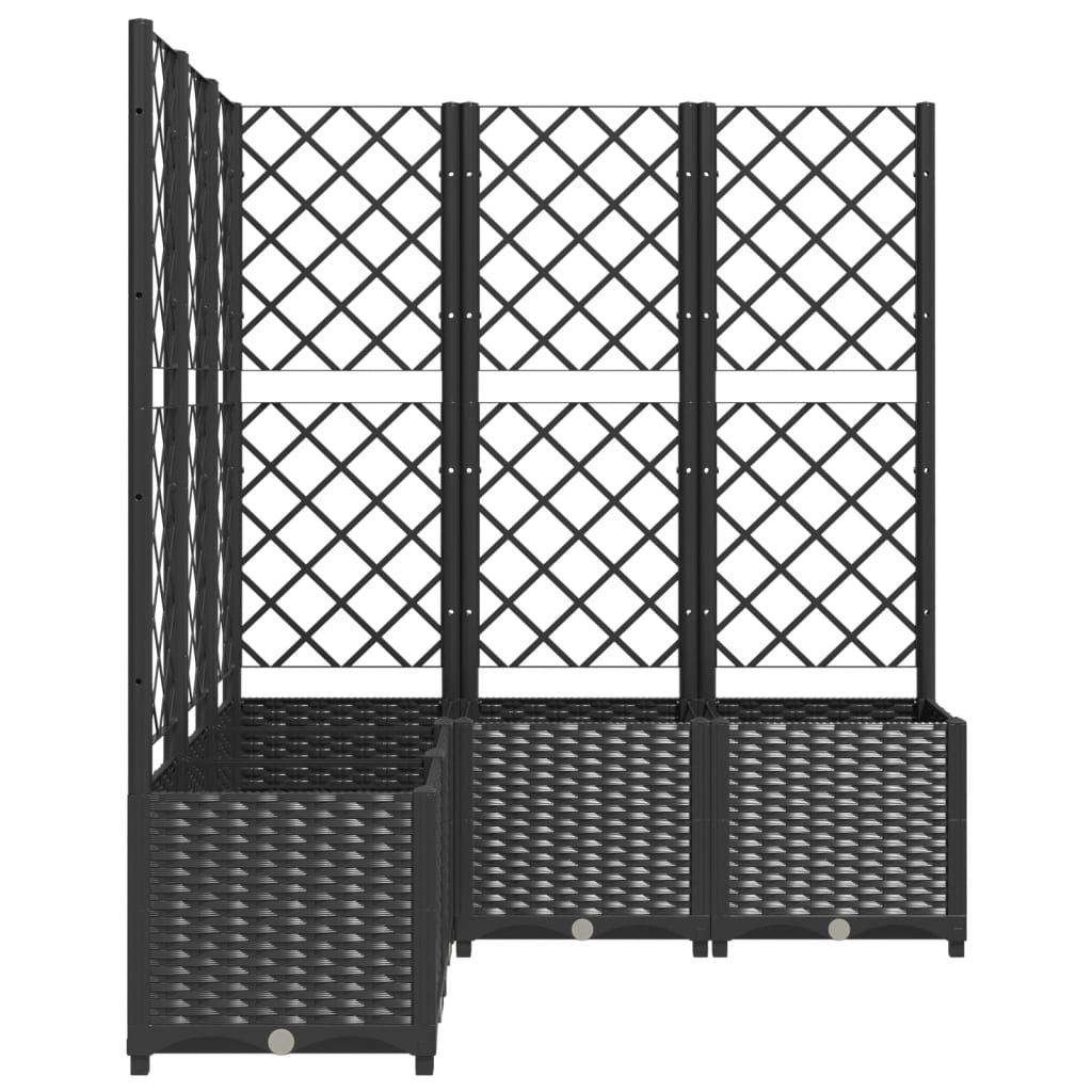 Jardinera Con Enrejado Pp Negro 120x120x136 Cm_4