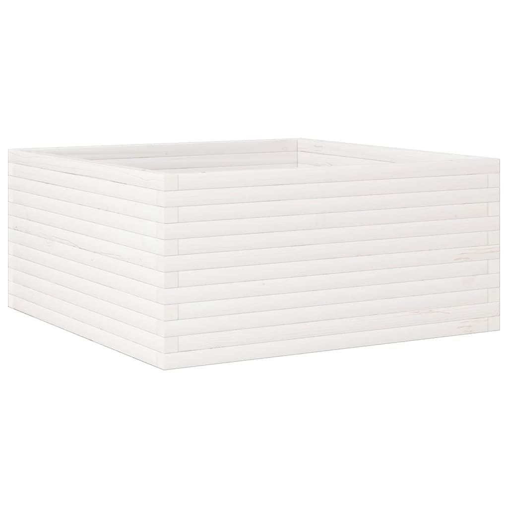 Jardinera Madera Maciza De Pino Blanco 100x100x46 Cm_0