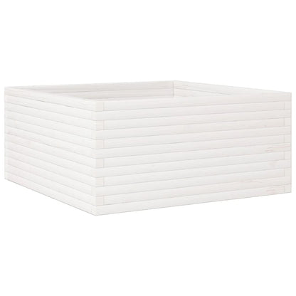 Jardinera Madera Maciza De Pino Blanco 100x100x46 Cm_0