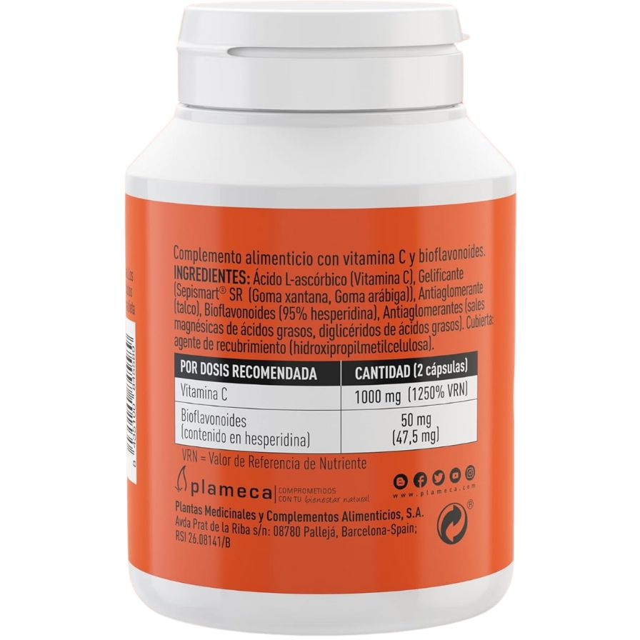 Plameca - Vitamina C 1000 Mg, Con Bioflavonoides, Efecto Retard, Potencia El Funcionamiento Del Sistema Inmunológico_2