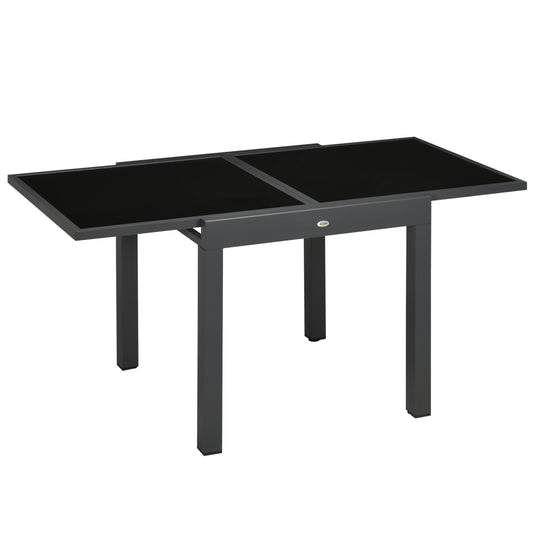 Mesa De Jardín Extensible De Aluminio Outsunny 160x80x75 Cm_0