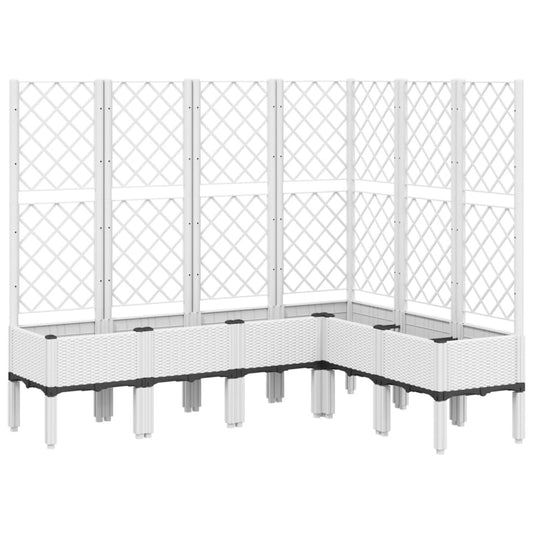 Jardinera Con Enrejado Pp Blanco 160x120x142 Cm_0
