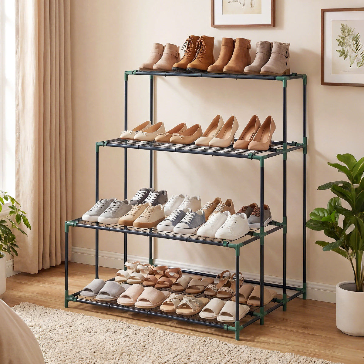 Soporte Para Plantas Outsunny Acero Verde 94x84x110 Cm_3