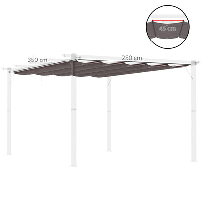 Cubierta Para Pérgola Toldo Retráctil Outsunny 350x250 Cm Café_2