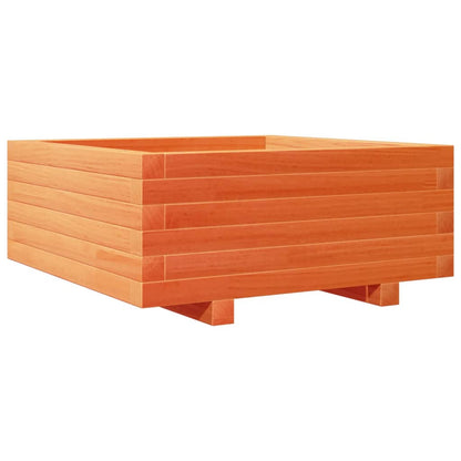 Jardinera De Madera Maciza De Pino Marrón Cera 60x60x26,5 Cm_0