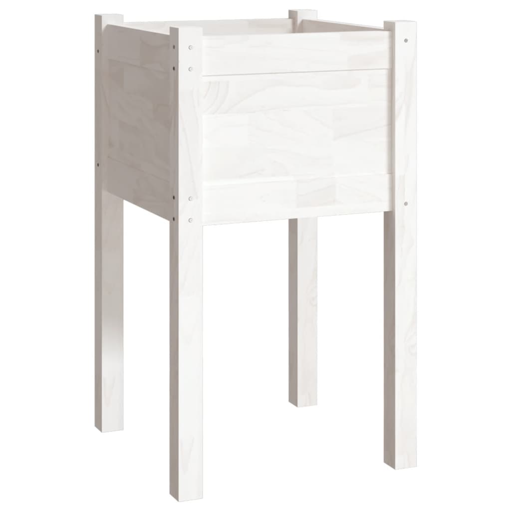 Jardinera De Madera Maciza De Pino Blanco 40x40x70 Cm_0